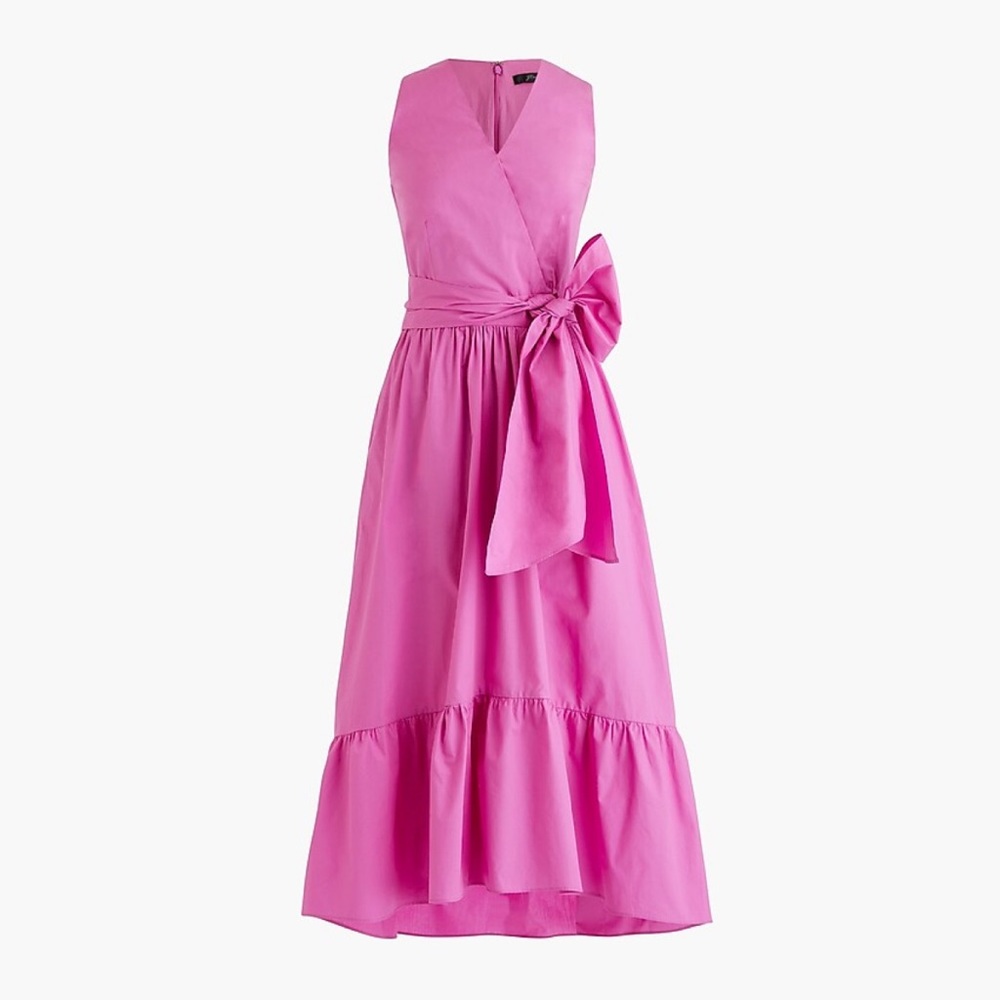 NWT J. Crew Faux-wrap dress in cotton poplin